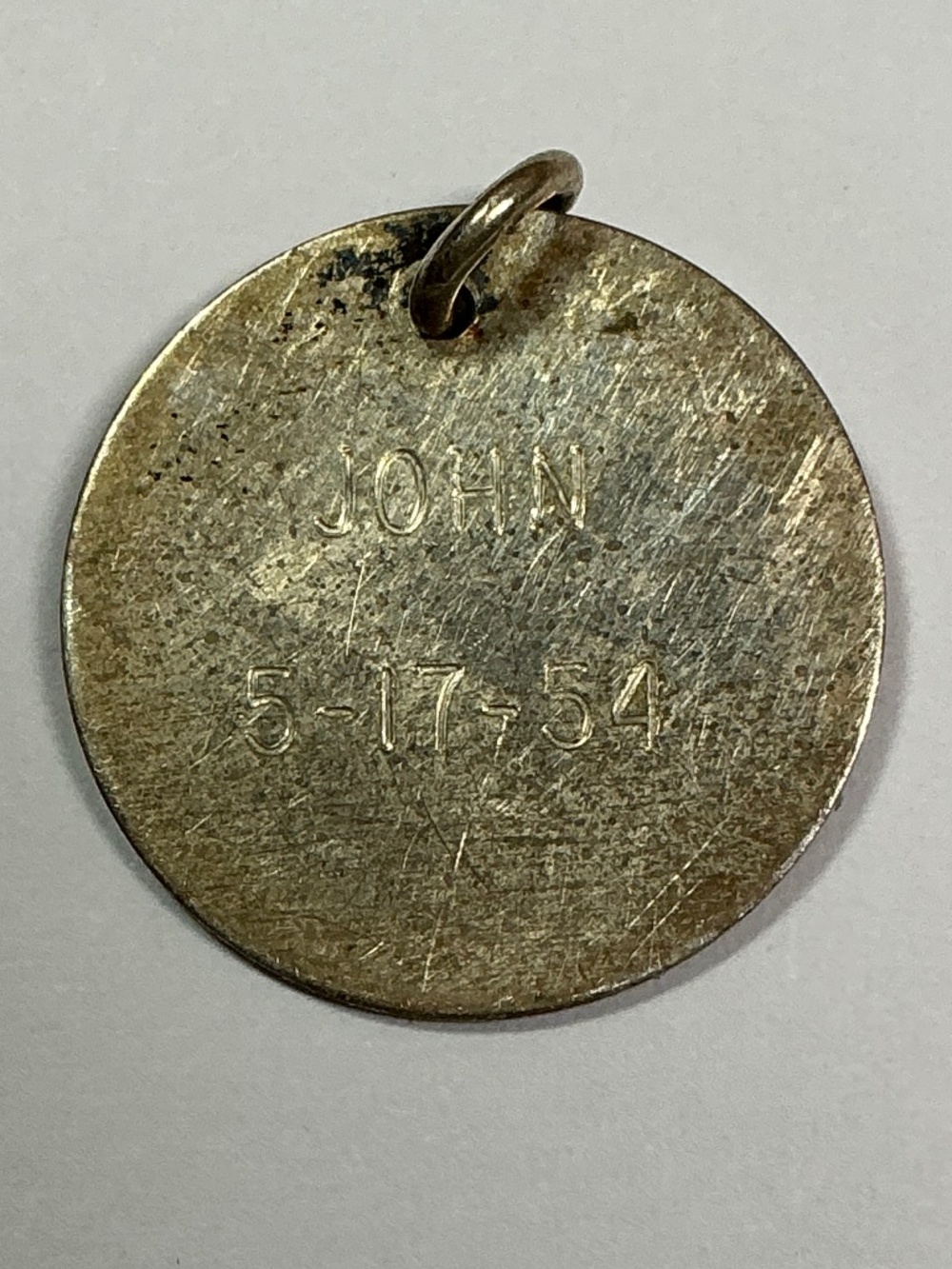 Handmade Sterling Silver Leonore Doskow Personalized Pendant. JOHN 5-17-54